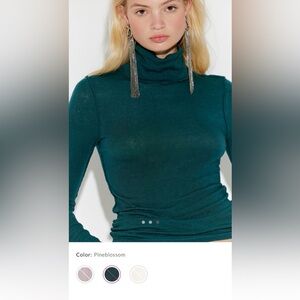 Free People Teal Long Sleeve Top